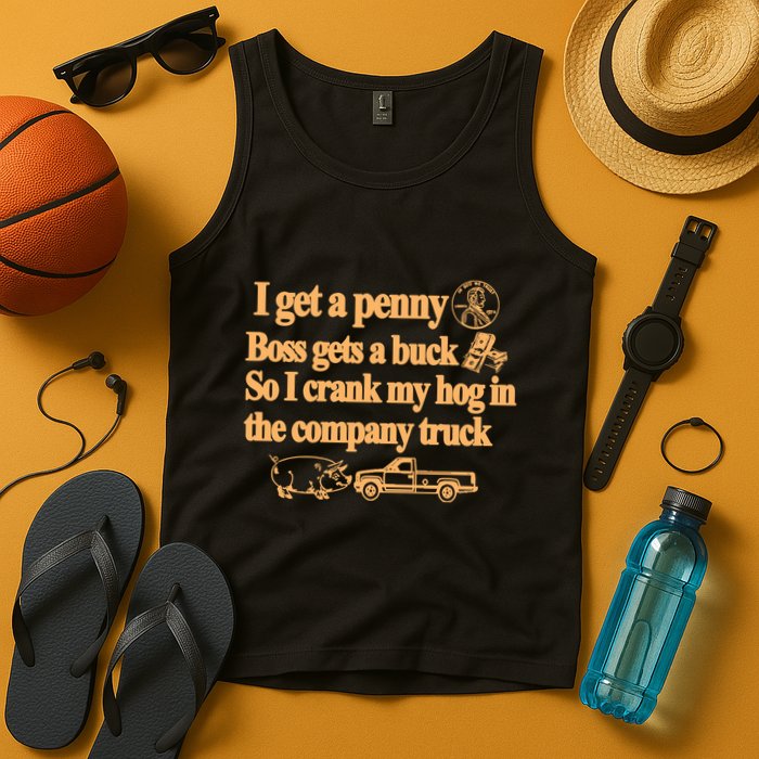 I Get A Penny Boss Gets A Buck So I Crank My Hog In Tank Top