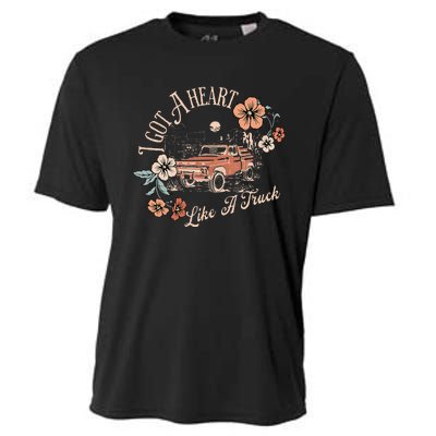 I Got A Heart Like A Truck Western Country Music Cowboy Cooling Performance Crew T-Shirt