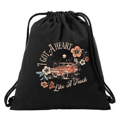 I Got A Heart Like A Truck Western Country Music Cowboy Drawstring Bag