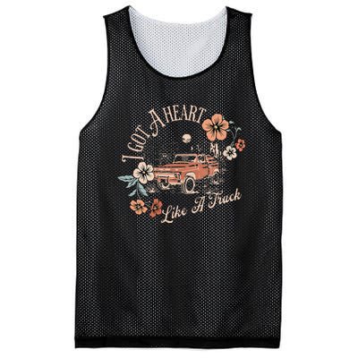 I Got A Heart Like A Truck Western Country Music Cowboy Mesh Reversible Basketball Jersey Tank