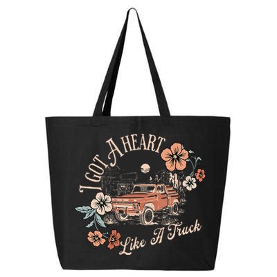 I Got A Heart Like A Truck Western Country Music Cowboy 25L Jumbo Tote