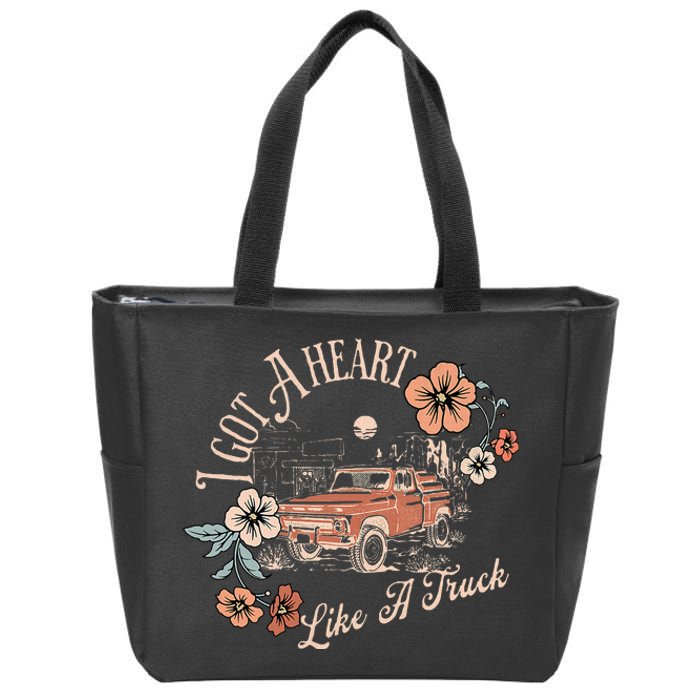 I Got A Heart Like A Truck Western Country Music Cowboy Zip Tote Bag