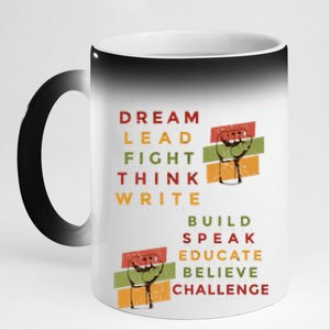 Inspiring Great African American Leaders Fist Black History Gift 11oz Black Color Changing Mug