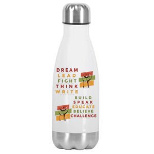 Inspiring Great African American Leaders Fist Black History Gift Stainless Steel Insulated Water Bottle