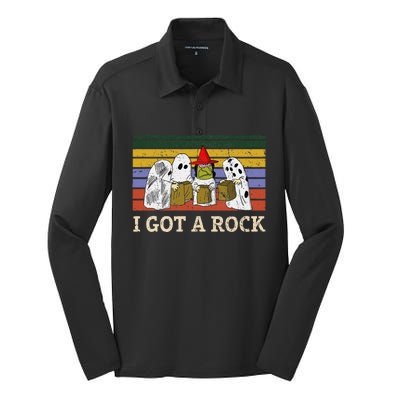 I Got A Rock Funny Halloween Ghost Silk Touch Performance Long Sleeve Polo