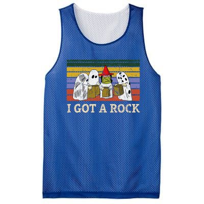 I Got A Rock Funny Halloween Ghost Mesh Reversible Basketball Jersey Tank