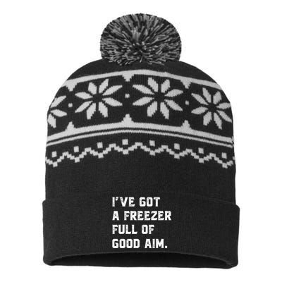 Ive Got A Freezer Full Of Good Aim Sarcastic Hunting Humor USA-Made Snowflake Beanie