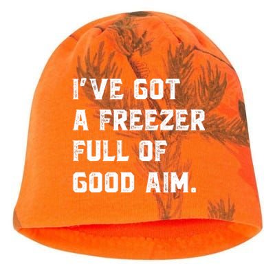 Ive Got A Freezer Full Of Good Aim Sarcastic Hunting Humor Kati - Camo Knit Beanie