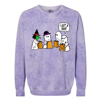 I Got A Rock Halloween Trick Or Treat Colorblast Crewneck Sweatshirt