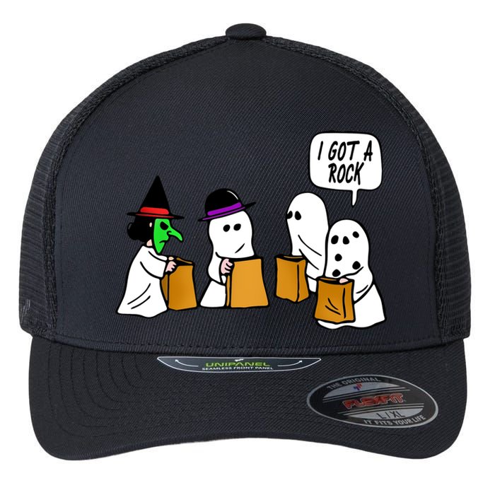 I Got A Rock Halloween Trick Or Treat Flexfit Unipanel Trucker Cap