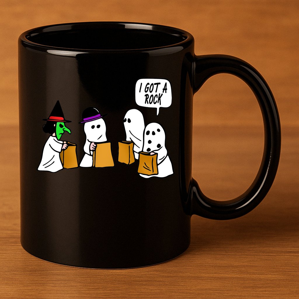 I Got A Rock Halloween Trick Or Treat 11oz C Handle Ceramic Mug