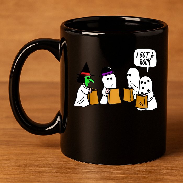 I Got A Rock Halloween Trick Or Treat 11oz C Handle Ceramic Mug
