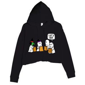 I Got A Rock Halloween Trick Or Treat Crop Fleece Hoodie