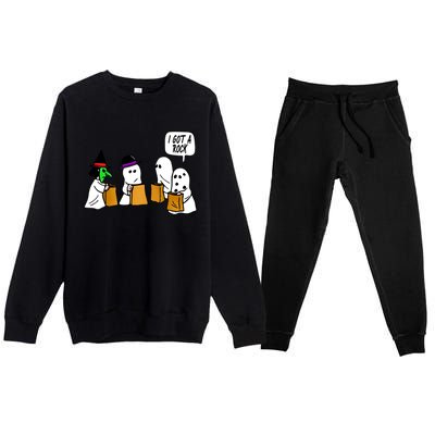 I Got A Rock Halloween Trick Or Treat Premium Crewneck Sweatsuit Set