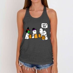 I Got A Rock Halloween Trick Or Treat Women's Knotted Racerback Tank