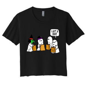 I Got A Rock Halloween Trick Or Treat Women's Crop Top Tee