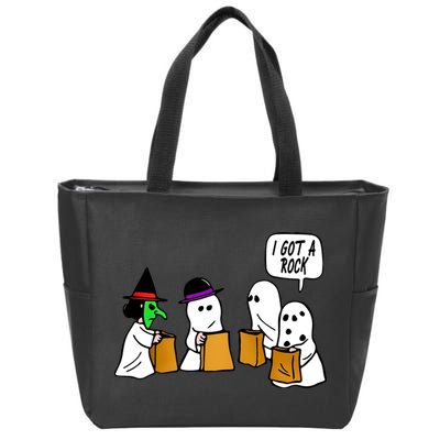 I Got A Rock Halloween Trick Or Treat Zip Tote Bag