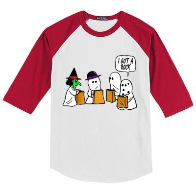 I Got A Rock Halloween Trick Or Treat Kids Colorblock Raglan Jersey