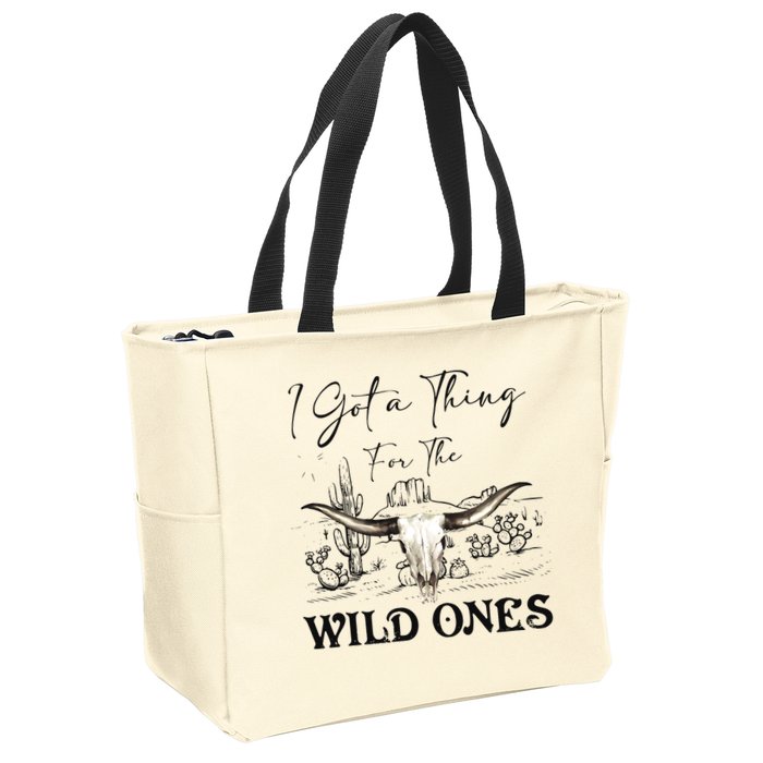 I Got A Thing For The Wild Ones Western Zip Tote Bag