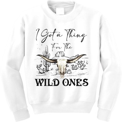 I Got A Thing For The Wild Ones Western Kids Sweatshirt