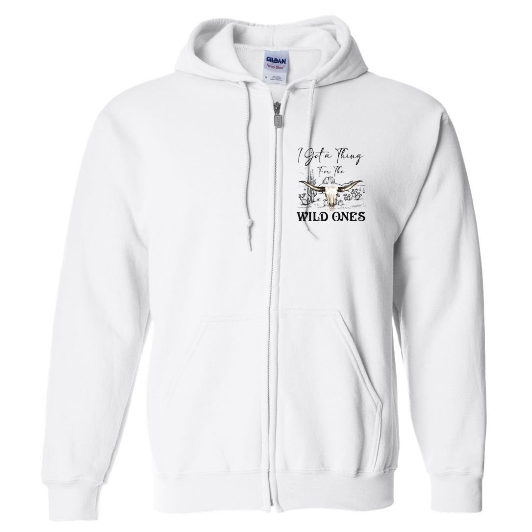 I Got A Thing For The Wild Ones Western Full Zip Hoodie