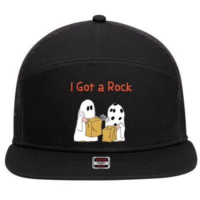 I Got A Rock Lazy Day Halloween Costume Funny Trick Or Treat 7 Panel Mesh Trucker Snapback Hat