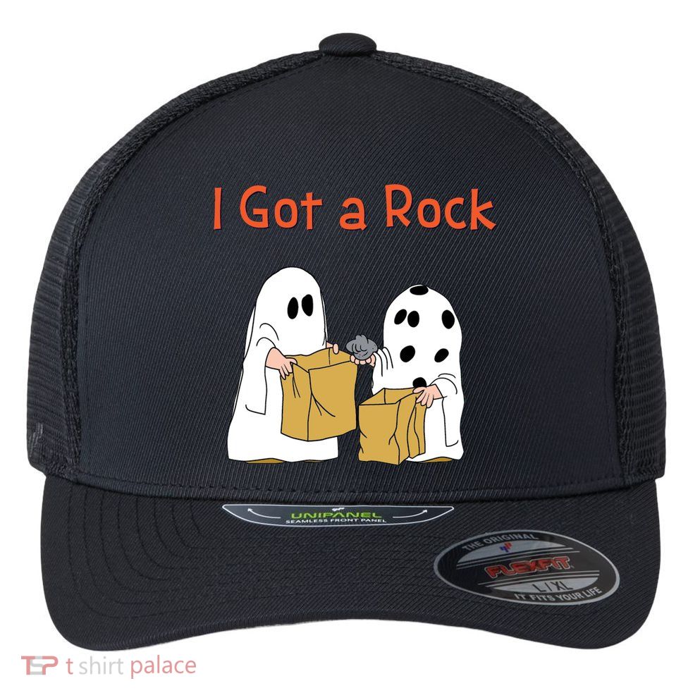 I Got A Rock Lazy Day Halloween Costume Funny Trick Or Treat Flexfit Unipanel Trucker Cap