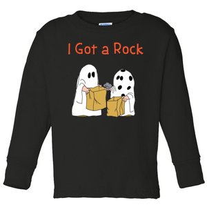 I Got A Rock Lazy Day Halloween Costume Funny Trick Or Treat Toddler Long Sleeve Shirt