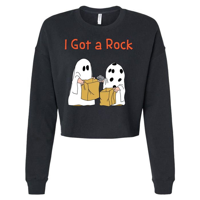 I Got A Rock Lazy Day Halloween Costume Funny Trick Or Treat Cropped Pullover Crew