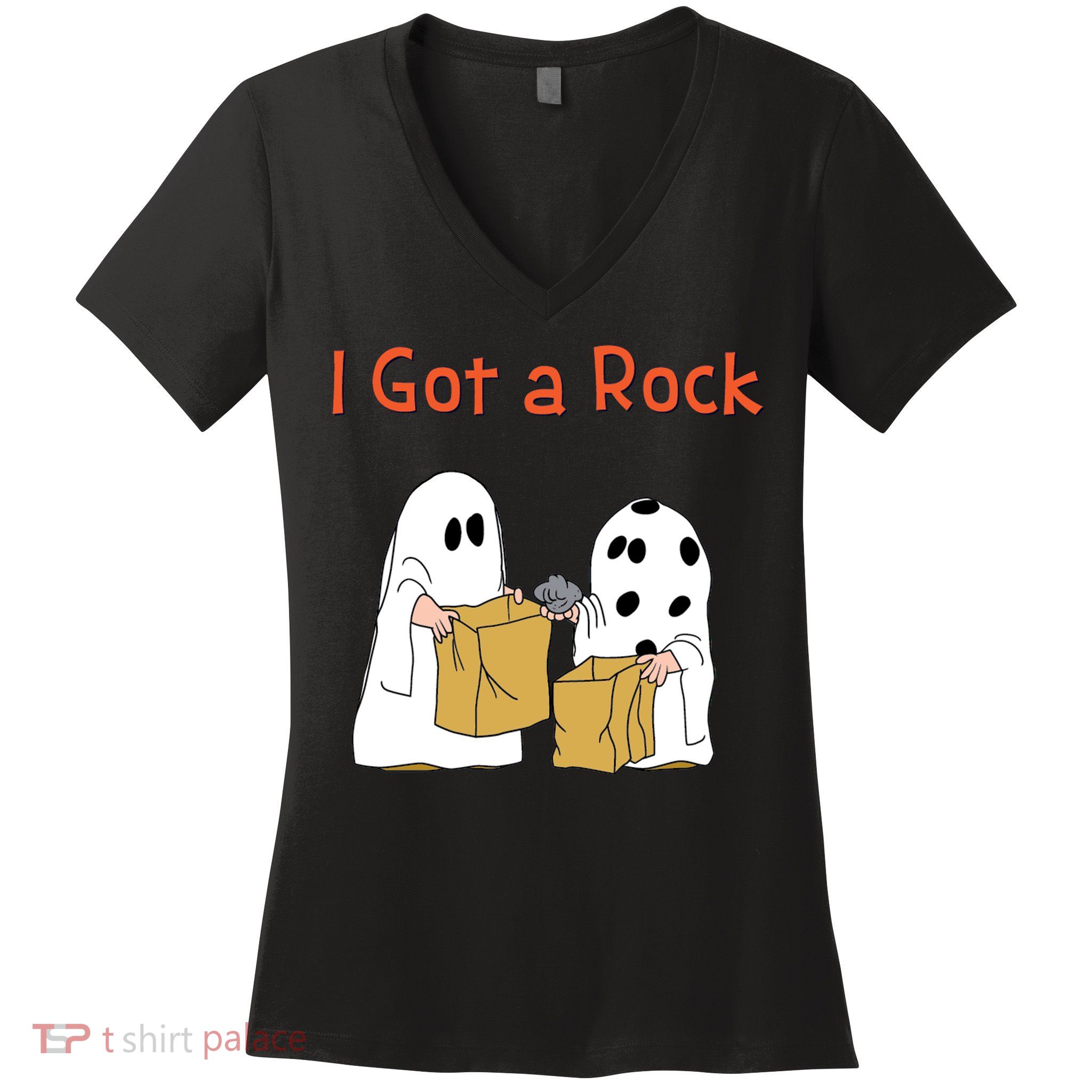 I Got A Rock Lazy Day Halloween Costume Funny Trick Or Treat Women's V-Neck T-Shirt