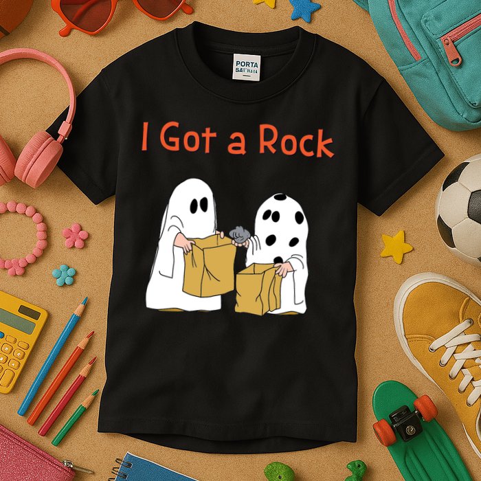 I Got A Rock Lazy Day Halloween Costume Funny Trick Or Treat Kids T-Shirt