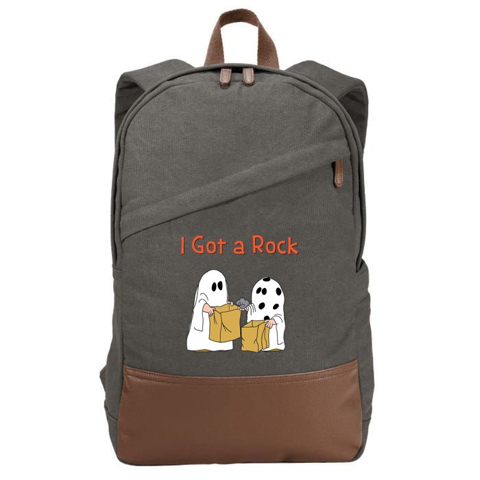 I Got A Rock Lazy Day Halloween Costume Funny Trick Or Treat Cotton Canvas Backpack