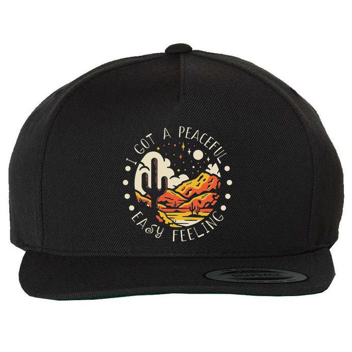 I Got An Easy Peaceful Feeling Mountains Cactus Wool Snapback Cap