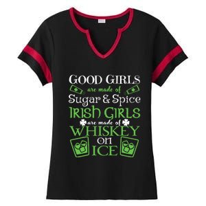 Irish Girl Are Whiskey On Ice St. Patrick's Day Ladies Halftime Notch Neck Tee