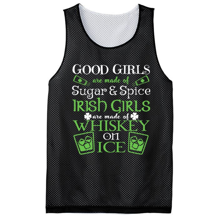 Irish Girl Are Whiskey On Ice St. Patrick's Day Mesh Reversible Basketball Jersey Tank