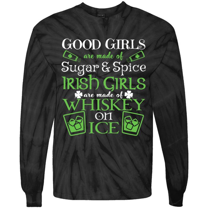 Irish Girl Are Whiskey On Ice St. Patrick's Day Tie-Dye Long Sleeve Shirt