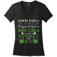 Irish Girl Are Whiskey On Ice St. Patrick's Day Women's V-Neck T-Shirt