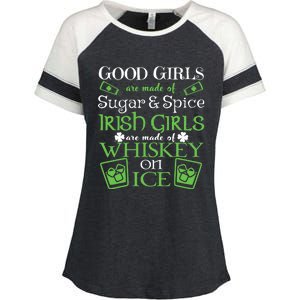 Irish Girl Are Whiskey On Ice St. Patrick's Day Enza Ladies Jersey Colorblock Tee