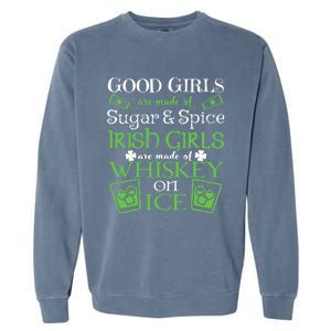 Irish Girl Are Whiskey On Ice St. Patrick's Day Garment-Dyed Sweatshirt