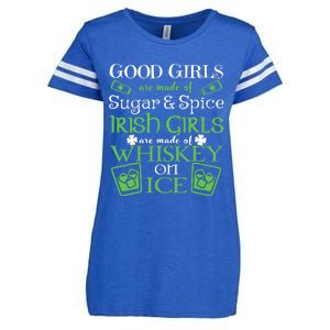 Irish Girl Are Whiskey On Ice St. Patrick's Day Enza Ladies Jersey Football T-Shirt