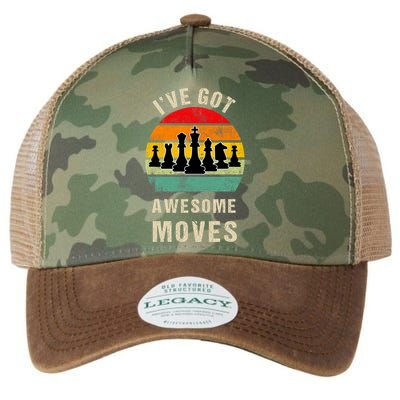 I've Got Awesome Moves Chess Player Funny Chess Player Legacy Tie Dye Trucker Hat