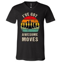 I've Got Awesome Moves Chess Player Funny Chess Player V-Neck T-Shirt