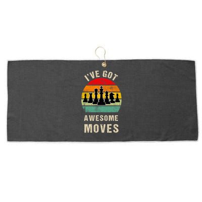 I've Got Awesome Moves Chess Player Funny Chess Player Large Microfiber Waffle Golf Towel