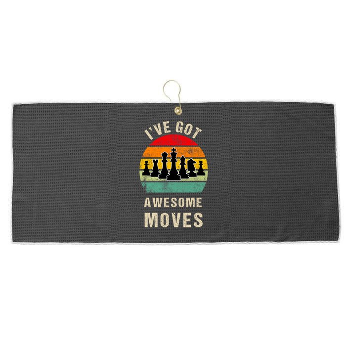 I've Got Awesome Moves Chess Player Funny Chess Player Large Microfiber Waffle Golf Towel