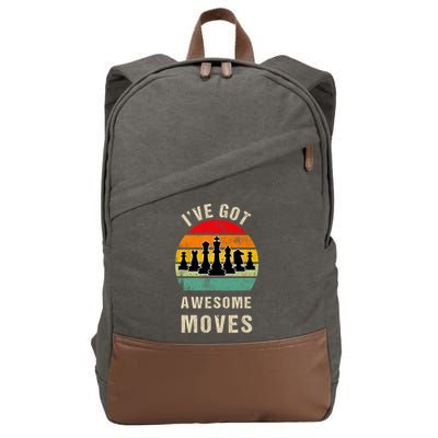 I've Got Awesome Moves Chess Player Funny Chess Player Cotton Canvas Backpack