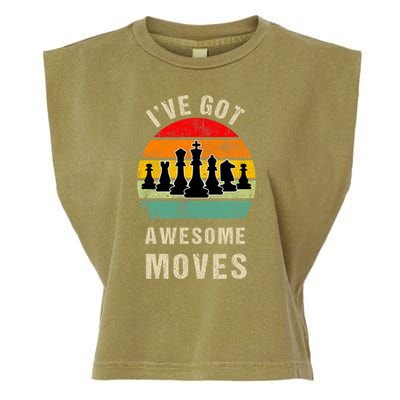 I've Got Awesome Moves Chess Player Funny Chess Player Garment-Dyed Women's Muscle Tee