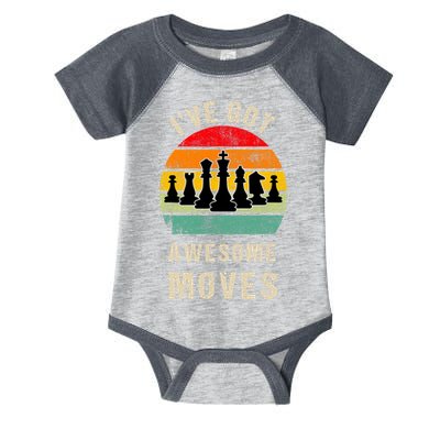 I've Got Awesome Moves Chess Player Funny Chess Player Infant Baby Jersey Bodysuit