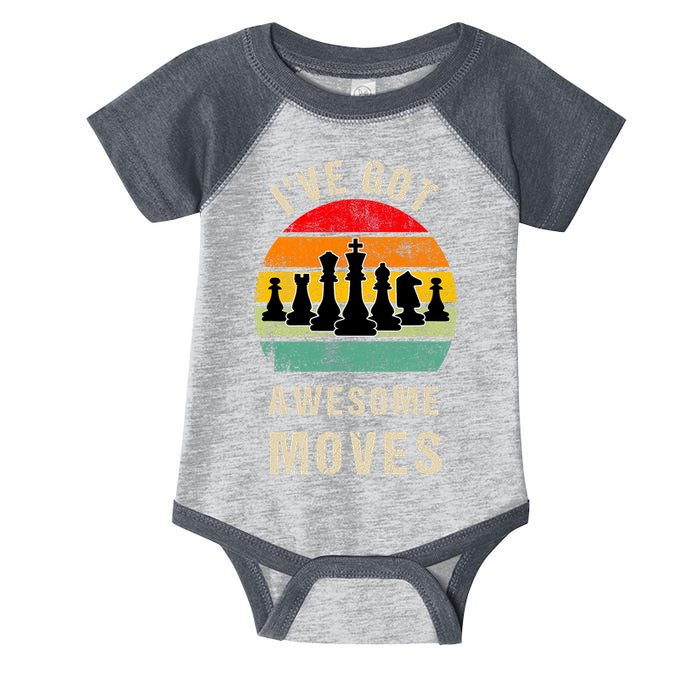 I've Got Awesome Moves Chess Player Funny Chess Player Infant Baby Jersey Bodysuit
