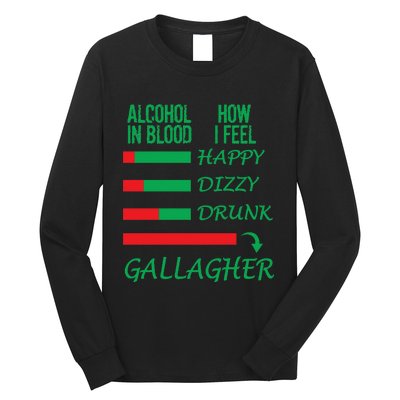 Irish Gallagher & Alcohol St Patrick Day Apparel Design Gift Long Sleeve Long Sleeve Shirt