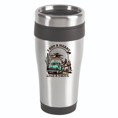 I Got A Heart Like A Truck Western Country Music Cowboy 16oz Travel Tumbler